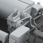 コンプレッサーのベルト部を再現。 コンプレッサーのベルト部を再現。