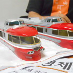 塗装が完了した先頭車の様子。 塗装が完了した先頭車の様子。