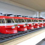 塗装終了直後の先頭車、勢揃い。 塗装終了直後の先頭車、勢揃い。